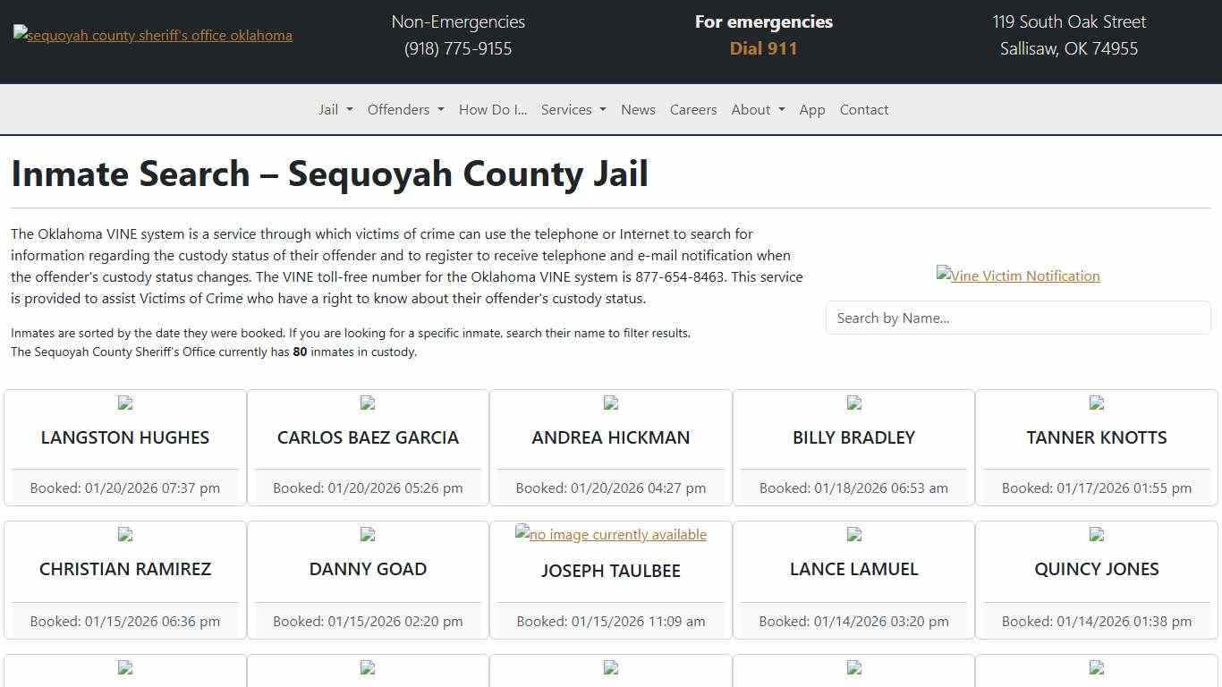 Inmate Search | Sequoyah County Sheriff's Office